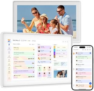 Digital Calendar, 15.6 Inch Wall Planner Electronic Calendar & Chore Chart, Smart Touchscreen Interactive Display for Family Schedules, Great for Organizing Your Routines, Wall & Desk Mountable White