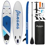 Panana Inflatable Stand Up Paddle Board 10’8’’x30”× 6’’, Premium Surfing Board Kit for Youth & Adults, SUP with Adjustable Paddle Hand Pump Fin Leash Backpack