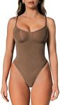 slims Shapewear for Women - Seamless Bodysuit for Women Tummy Control - Body Sculpting Shaper Thong - Waist Slimming & Butt Lifting, Brown, XXS/XS