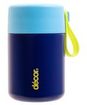 Décor 350ml Kids Insulated Food Flask - Double Wall Stainless Steel Container with Wide Opening, Airtight Leakproof Lid, 4h Hot / 9h Cold - Blue