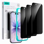 ESR 3 Pack for iPhone 17/16 Pro Privacy Tempered Glass Screen Protectors, High Clarity, 9H Hardness Scratch Resistant, Military-Grade, Shatterproof, Screen Guard with Easy Installation Tool