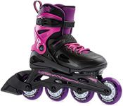 Rollerblade Fury Girl's Adjustable Fitness Inline Skate,Black and Pink, Junior, Youth Performance Inline Skates