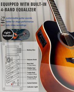 Winzz 41-Inch Electro-Acoustic Guitar – Sunburst Finish