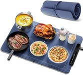 Food Warming Mat, Silicone Electric Warming Tray with 3 Modes Temperature & Fast Heating, Raised Feet Protects Table, Roll Up Buffet Hot Plates Heat Pad, Portable Food Warmer for Parties Home Travel