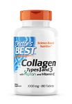 Doctor's Best, Collagen Types 1 and 3, Peptane & Vitamin C, 1,000mg, 180 Tablets, Gluten Free, SOYA Free, Non-GMO