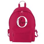 D&T Personalised Kids Backpack for Girls and Boys: WaterProof Back to School, Customised with Monogrammed Initials & Names. A Unique Rucksack Ideal for School Children Red