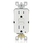 Leviton GFCI Outlet, 15 Amp, Self Test, Tamper-Resistant with LED Indicator Light, Protection from Electric Shock and Electrocution, GFTR1-W, White