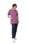 UNIFORM CRAFT Women's Polyester and Cotton Twill Support Staff Uniform, Purple and Navy blue