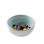 Silver Martini Original Japanese Hand Made Matcha Porcelain Bowl (Blue) Wheat Straw Serving Bowl Eco-Friendly Microwave Safe Bowl, Dish Washer, Salad Bowl