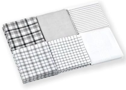 suxeva Cotton Handkerchiefs 100% Soft Cotton 12-Pack - White & Blue cotton handkerchief for Men & Women