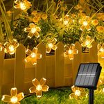 Epyz Solar Sakura Flower String Light Outdoor Waterproof Blossom String Light Solar Power for Garden,Lawn,Patio,Christmas Tree,Party Decorations [ 30 LED, Warm Yellow Light, Pack of 1 ]