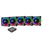 Thermaltake CL-F054-PL12SW-A Riing Plus 12 LED RGB Radiator Fan - Black (Pack of 5)