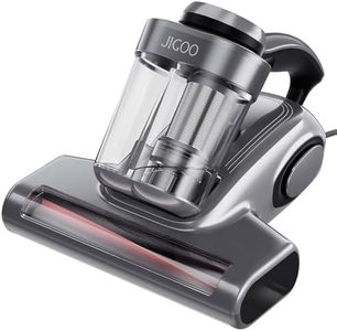 JIGOO Bed Vacuum Cleaner with Dust Sensor, Mattress Vacuum Cleaner with UV & Ultrasonic and High Heating, 13Kpa Suction 500W Powerful Double-Cup Handheld Vacuums (J300, Gray)