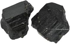 2 Pieces Black Tourmaline Raw Crystals and Healing Stones, Natural Rocks for Tumbling and DIY Raw Stones and Crystals