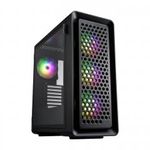 FSP CUT593 Series Full Tower Computer Case Dual Tempered Glass Side Panel 140MM ARGB Fan X4 (CUT593P,Black)