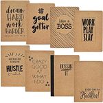 8 Pack Inspirational Notebook A5, 5x8 Kraft Paper Lined Journals, Bulk Set, Art Journals, Teacher Notebook for School Classroom, Home, Office - Motivational Theme