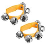 TIGER BEL7-CL Wrist Jingle Bells - Adjustable Pair of Adult Wrist Strap Metal Bells - Musical Rhythm Bracelet Suitable for Any Age 3+ - Children Ankle Bells for Bands, Percussion, Musicals, Festivals