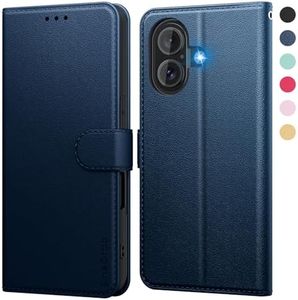 SineOrdo Coque iPhone 16 Coques, Étui iPhone 16 Housse Clapet Protection Pochette Antichoc Rabat Case - Bleu