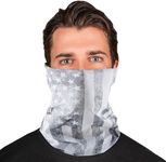 S A Company Single UV Face Shield | UV 30+ Multipurpose Neck Gaiter Balaclava for Adults | Whiteout American Flag
