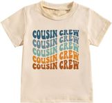 Toddler Cousin Shirts Cousin Crew T-Shirt for Baby Boy Girls Casual Cute Family Cousin Gift Short Sleeve Tee Tops, Apricot-01, 3 Years