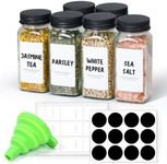 ComSaf 6Pcs 4oz Glass Spice Jars wi