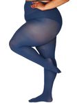 HONENNA Queen Plus Size Tights Semi Opaque Control Top High Waist Stockings Nylons Pantyhose for Women, 1 Pair Navy, 3XL-4XL