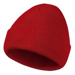 American Trends Beanie Hat for Men Women Smile Face Beanies Knit Soft Cute Skull Beanie Hats, Red, One Size