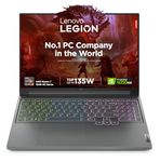 Lenovo Legion Slim 5 AI Powered AMD Ryzen 7 7840HS 16" (40.64cm) WUXGA-IPS 144Hz 300Nits Gaming Laptop (16GB/512GB SSD/Win11/Office/NVIDIA RTX 4050 6GB/Alexa/3 Month Game Pass/Grey/2.4Kg), 82Y9009KIN