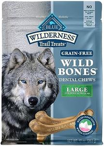 Blue Buffalo Wilderness Wild Bones Grain Free Dental Chews Dog Treats, Large 283G Bag, Brown, 10 Oz