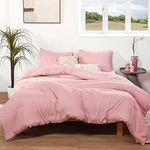 ROSGONIA Dusty Pink Comforter Set Queen- 3pcs (1 Comforter & 2 Pillowcases) Dusty Rose Queen Comforter Set for Women and Girls- Reversible Soft Warm Lightweight Microfiber Comforter for All Season