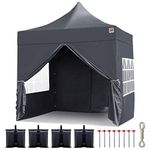 Gorilla Gazebo 2.5x2.5mtr Pop Up Commercial Grade Waterproof Gazebo 4 Side Panels Leg Weights Peg Set Wheeled Carrybag