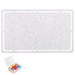 SEG Direct Large Felt Pin Board Wall Bulletin Board 72 cm x 44 cm, Memo Board Notice Board with 35 Push Pins, Decorative Adhesive Board for Office Bedrooms, Light Grey