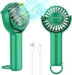 NONLOCK 2 IN 1 Portable Handheld Fan,Mini Personal Fan,Neck Fan,Powerful Cooling Fan,Small Desk Fan,Quiet Hand Fan,Camping Beach Travel Fan,USB Rechargeable, Birthday Gifts for Women Men(Green)