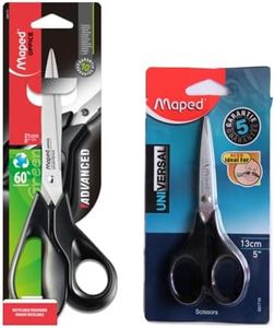 Maped Scissor Combo-2pcs| Home, Kitchen & Office Multipurpose use | Universal 13cm & Advance 21cm| Super soft Grip Handles Heavy Duty stainless steel & Durable Blades|Precision Pointed tip for cutting