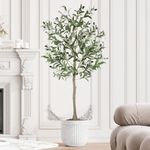 YOLEO 4FT Artificial Olive Tree Faux Silk Olive Plant for Home Office Decor Indoor Lifelike Fake Tree (Style 3)