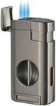 Visol Kamet Butane Torch Lighter Triple Flame Refillable Gas Lighter, Built-in Cutter, Fuel Window and Windproof Adjustable Flame Lighter (Shipped Without Butane)