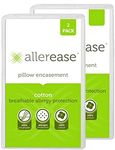 AllerEase 100% Breathable Cotton Pillow Protector for Sleeping, Queen 30" x 20" - 1 Pack of 2