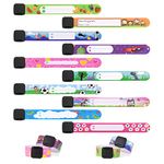 Vicloon 10 Pcs Child Safety ID Wristband, Kids ID Bracelet for Children Emergency Bracelet, Anti Lost Child ID Bands Waterproof Reusable for Children Boys Girls Toddler Baby