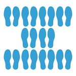 LiteMark Mini Size Ice Blue Footprint Decal Stickers for Floors and Walls - Pack of 20 (10 Pairs)