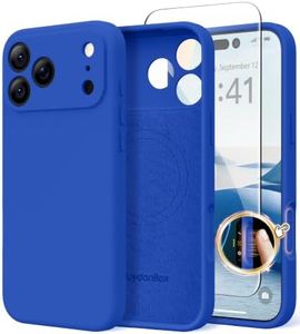 SuydanBox Magnetic for iPhone 17 Pro Case, Compatible with MagSafe, [Full Camera Protection][Screen Protector] Silicone Shockproof Protective Phone Case for iPhone 17 Pro 6.3", Klein Blue