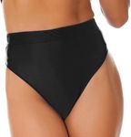 iiniim Womens Glossy High Waist Booty Shorts Briefs Hipster Panty Lingerie Underpants Black L