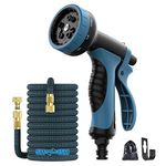 Garden Hose 15m Hose Pipes with 10 Modes Water Spray Gun Expandable Hose Pipe Spray Gun for Garden, Garden Hose Reel (50FT)