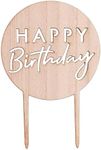 Ginger Ray Happy Birthday Wooden Eco Reuseable Cake Topper