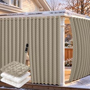 ROFASVCO Outdoor Curtains for Patio with Zipper Blackout Gazebo Curtains