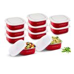 KITCHEN CLUE Microwave Safe Stainless Steel Tiffin Box/Lunch containers - Pack of 10 Pcs, 350 ML Each - Airtight & Leak-Proof Lids - Easy to Carry - Easy to Re-Heat in Minutes - Lunch Box for Office