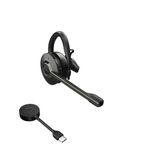 Jabra Engage 55 Convertible Wireless Headset with Ear Hook, Headband & Neckband, Link 400 USB-C DECT Adapter – Noise-Cancelling Micrphone, Extensive Range, Hearing Protection – UC Compatible – Black