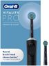 Oral-B Vitality Pro Electric Toothbrushes for Adults, for Him/Her, 1 Handle, 2 Toothbrush Heads, 3 Brushing Modes Including Sensitive Plus, 2 Pin UK Plug, Black