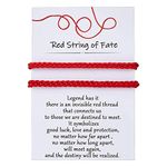 Desimtion Matching Bracelets for Couples Him Boyfriend, Red String of Fate Long Distance Relationship Gift Ideas for Girlfriend Her, 5.9 Inch, no gemstone