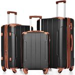 Merax Luggage Set 3 Piece Expandable Lightweight Spinner Suitcase with Corner Guards, Gold, One_Size