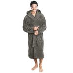 Stars and Stripes Charcoal Grey Hooded Bathrobe Soft Cotton Terry Robes Gowns Bath Robe (as8, alpha, s, m, regular, regular, S-M)